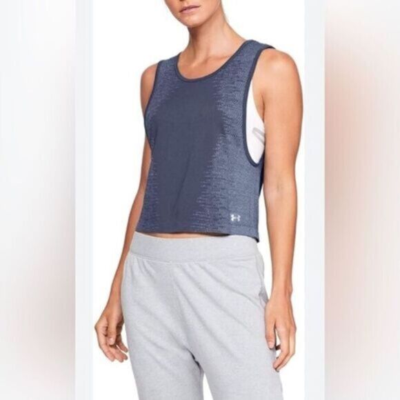 GUC Under Armour Vanish Seamless Tank - Washed Blue - Size Small - Picture 1 of 5